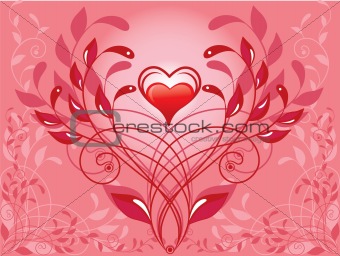 spiral decorative pattern and heart 