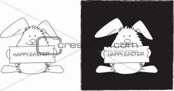 Easter bunny line drawing