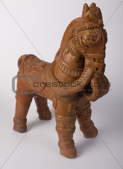 Terracotta red clay horse
