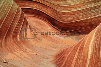 Close-up of sandstone curves