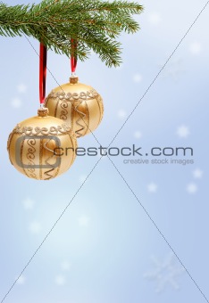 Christmas decorations hanging