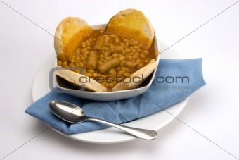 Baked beans with English muffin
