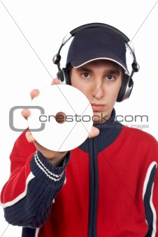 DJ holding a disc