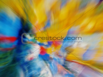 yellow, blue and some red abstraction