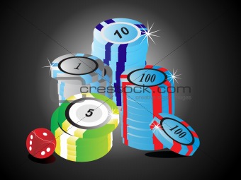 casino chips vector illustration
