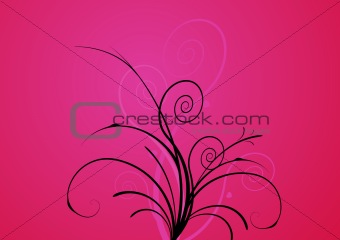 Flowers on pink background. vector