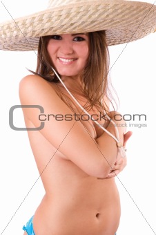 Pretty girl posing in bikini.