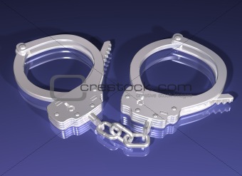 Pair of silver handcuffs