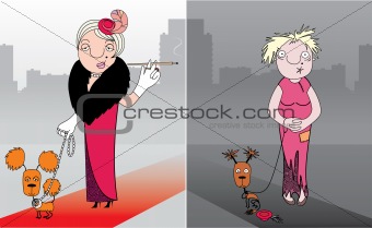 Business lady in economic crisis