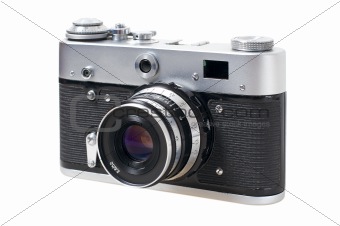 Old styled vintage mechanical 35mm film camera