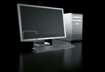 stylish computer on black background