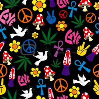 Seamless 60s icons background