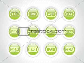 green rounded icons for computer generated file