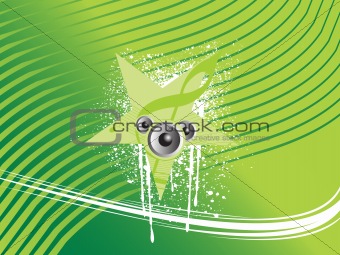 gruge stars with speaker on green background, wallpaper