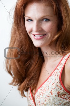 Pretty red hair woman