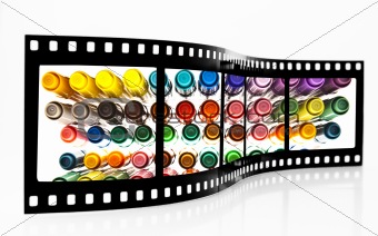 Colored felt Pens Film Strip