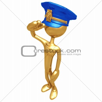 Golden Police Officer Salute