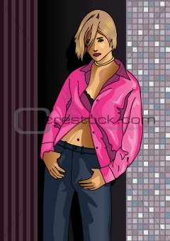 Girl posing in a club