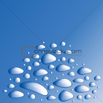 Blue water with bubbles 