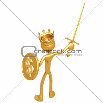 King With Dollar Coin Shield