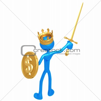 King With Dollar Coin Shield