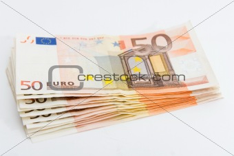 Euros with white background