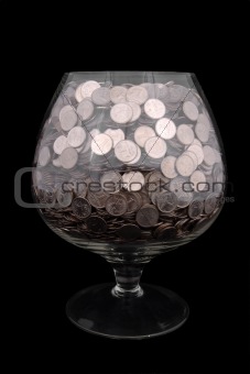 glass with money