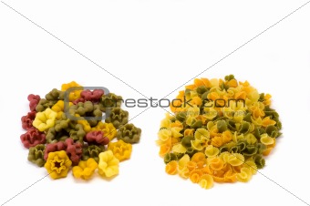 Mixed colored pasta
