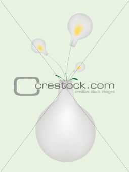 Vector lamps-daisies in a vase