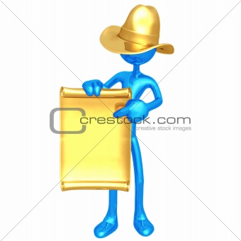 Cowboy With Poster