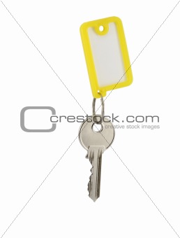 key with blank tag isolated on white