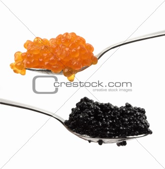 Caviar on two spoons