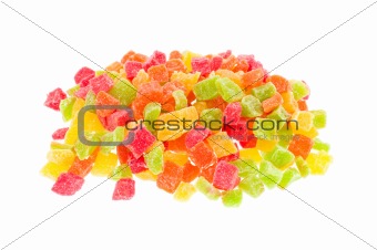 Multi-coloured candied fruits 