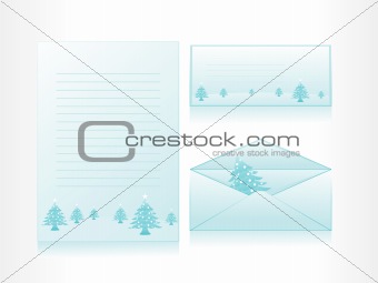 letterhead with christmas background with envelope