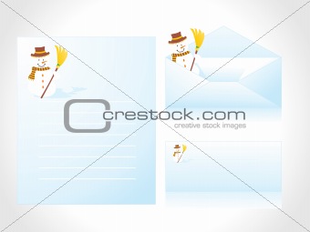 letterhead with winter background and envelope