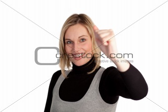Woman holding car or house keys