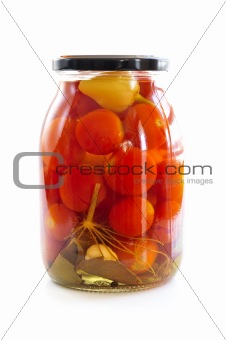 Jar of pickled vegetables