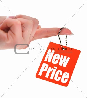 hand holding price tag