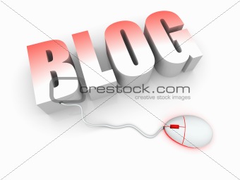 3D Text "Blog" with mouse