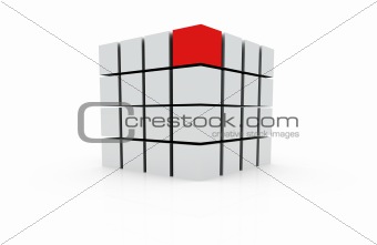 3d individuality red cube