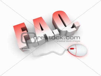 3D Text "FAQ" with mouse