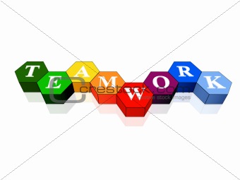 teamwork in colour hexahedrons