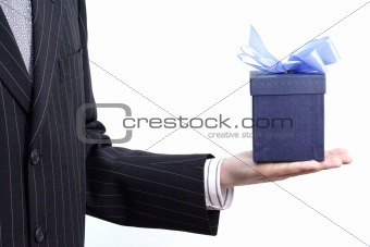 Businessman with gift