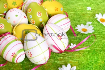 Painted Colorful Easter Eggs