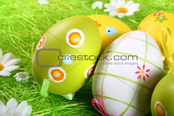 Painted Colorful Easter Eggs