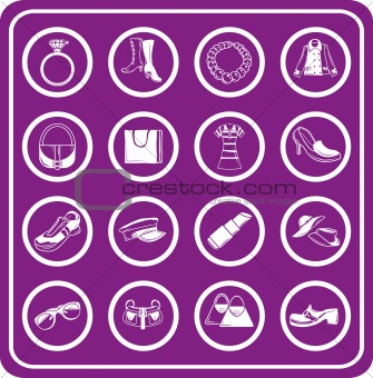 fashion, clothes and accessory icons