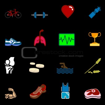 health and fitness icon set series