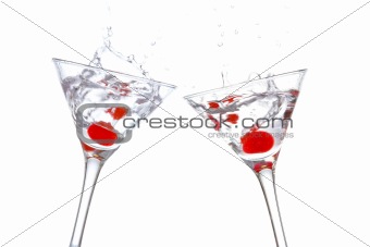 Toast with two cocktail glasses