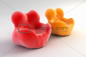modern armchair 3D rendering