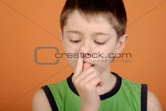 Boy is picked in a nose
